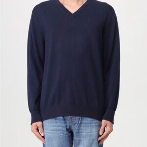 Ballantyne Men's Deep Blue V-Neck Sweater, size 46 or XL , 100% pure cashmere